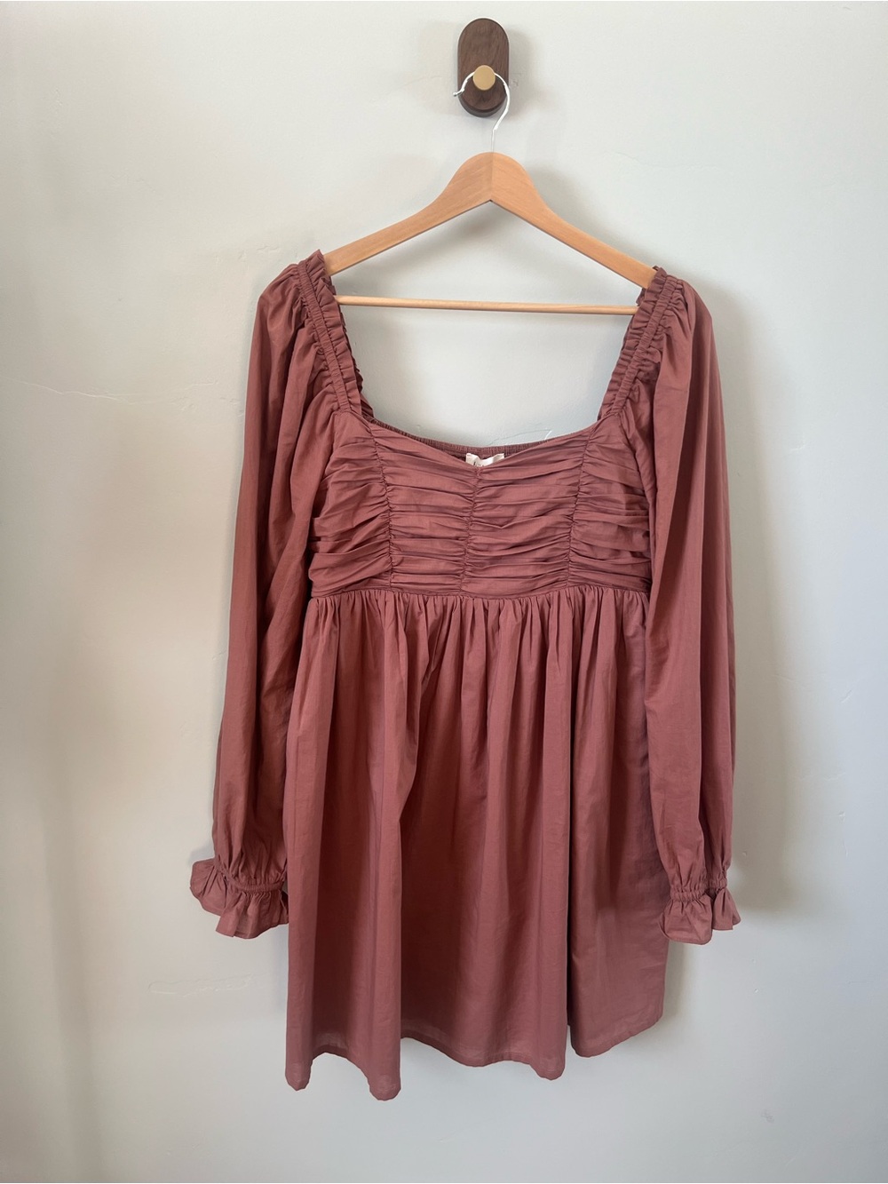 Bohme Women's Mauve Ruched Square-Neck Dress